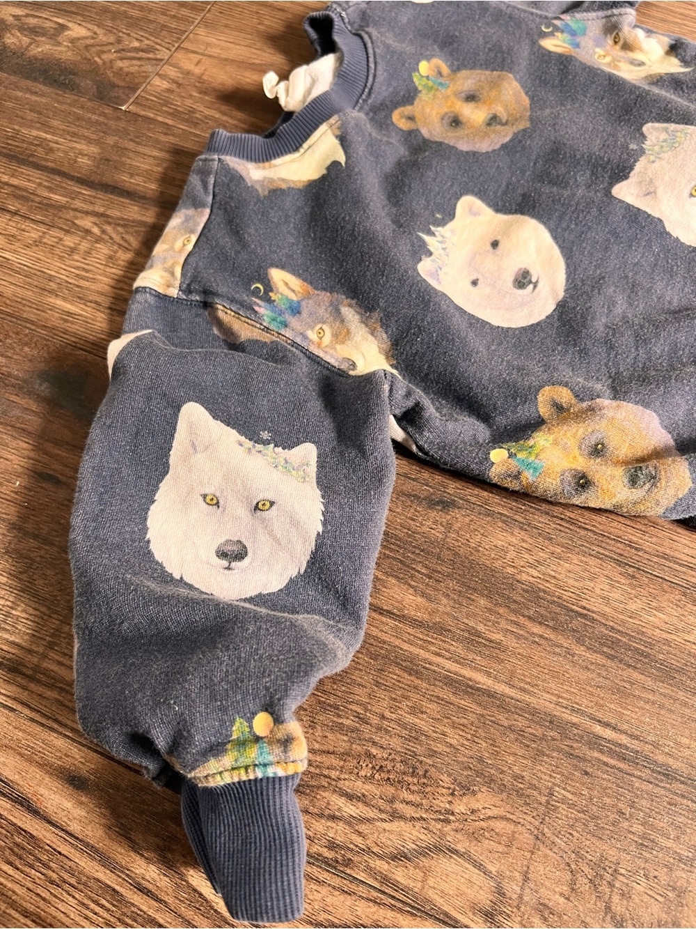 H&M x Whooli Chen | 4-6Y | Gray Animal Print Pullover Sweatshirt